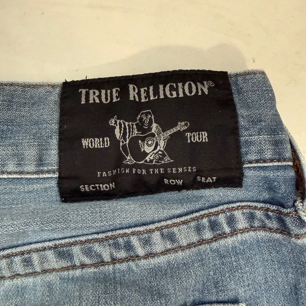 True Religion Men's 31 Rocco No Flap SN Jeans Lightwash Grunge Preppy Denim